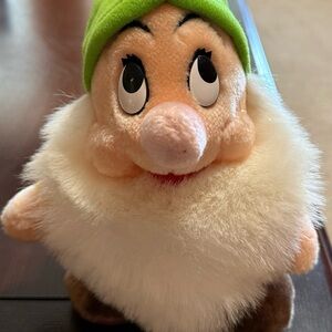 Disney Dopey Plush - Green Hat, White Beard, Brown Shoes